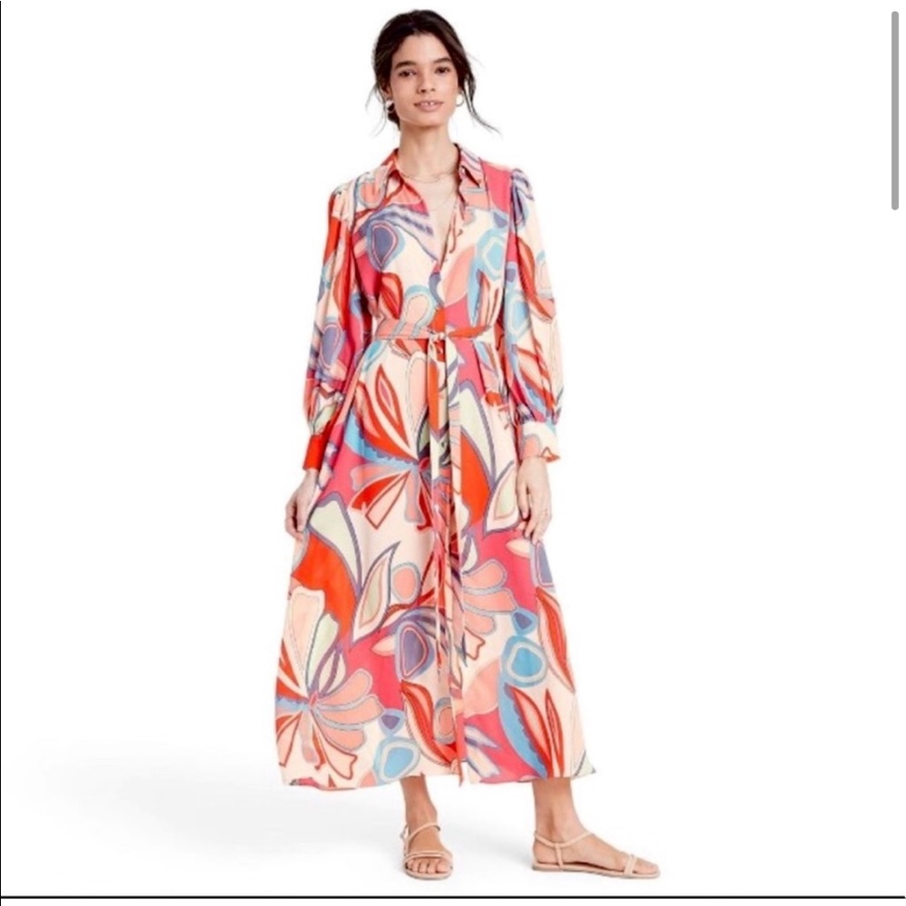 Alexis for Target | Retro Multicolor Floral Long Sleeve Dress size 1X (Fits 2X)